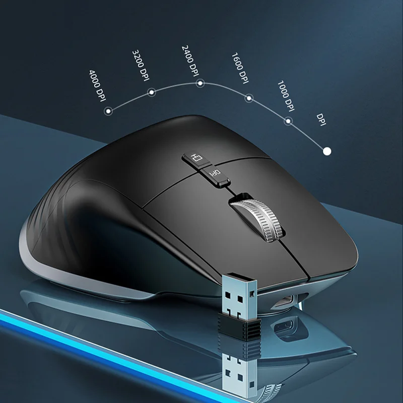 Missgoal Rgb Mouse sem Fio 2.4g Bluetooth Programação Ergonômico Gaming Mouse 4000 Dpi Recarregável Silencioso Mouse para Computador Portátil - Imagem 3