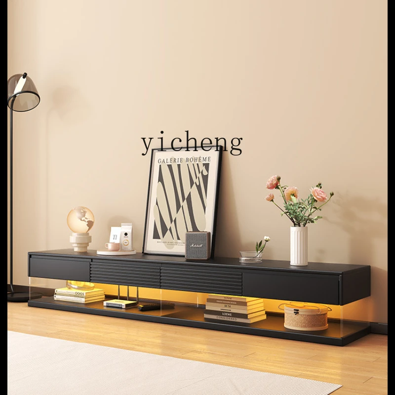 

Zc Solid Wood TV Cabinet Modern Minimalist Floor TV Cabinet Home Black Advanced Living Room Floor Cabinet