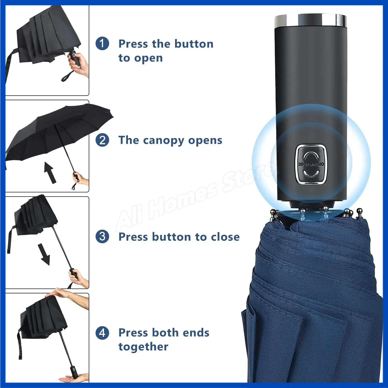 Luxury Brand Umbrella 16K 16 Ribs 32 Bones Windproof Automatic Sun Rain Folding Umbrella UV Sunscreen for Women Mens
