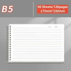 Transparent Tearable B5 Coil Notepad - 60 Sheets Writing Pad for Office and School Supplies (1 PC)