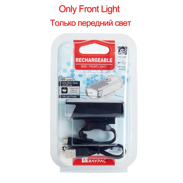USB Rechargeable Bike Light MTB Bicycle Front Back Rear Taillight Cycling Safety Warning Light Waterproof Bicycle Lamp Flashligh Only Front Light