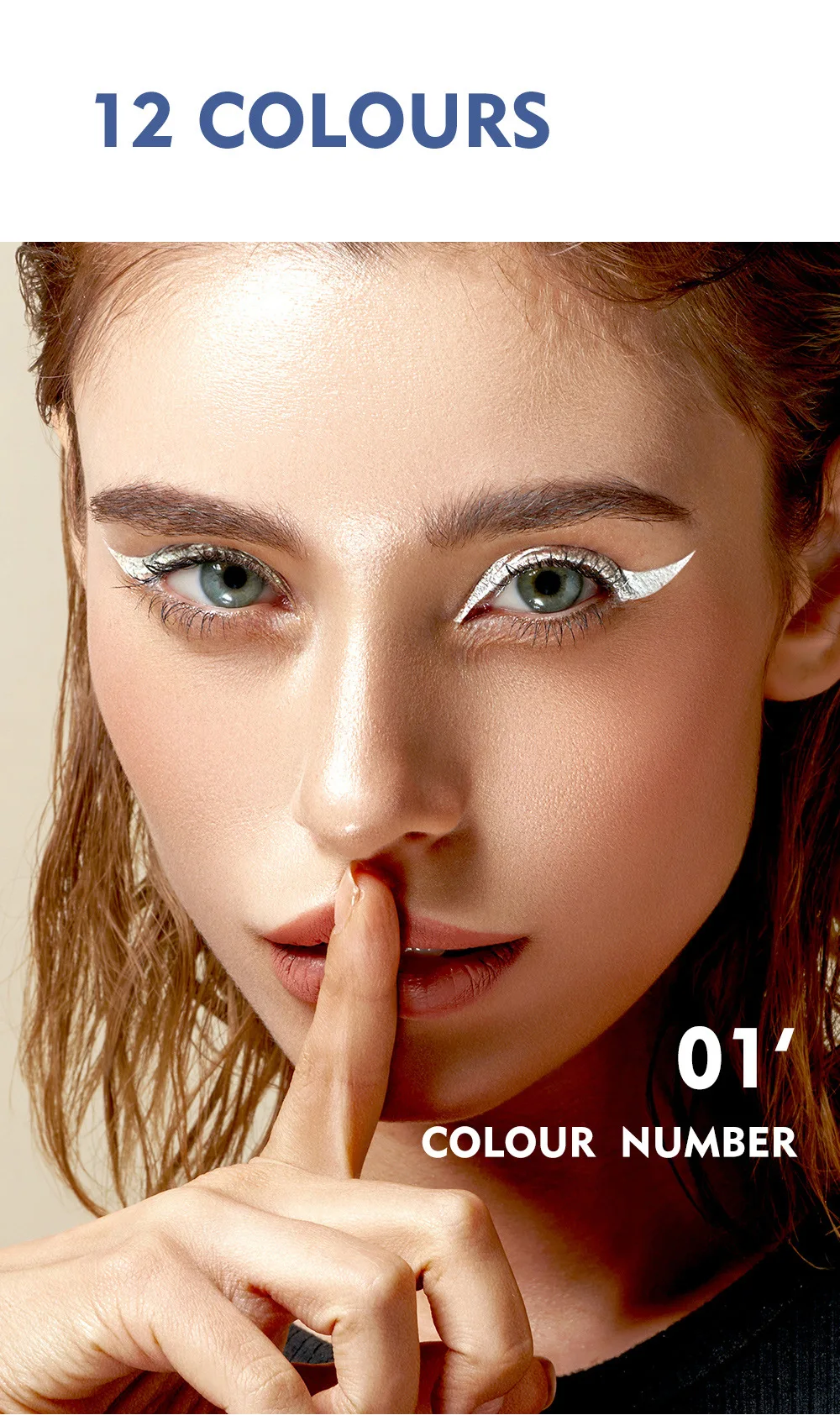 Eyeliner liquido glitter 12 colori perlato waterproof lunga durata_voghion.com