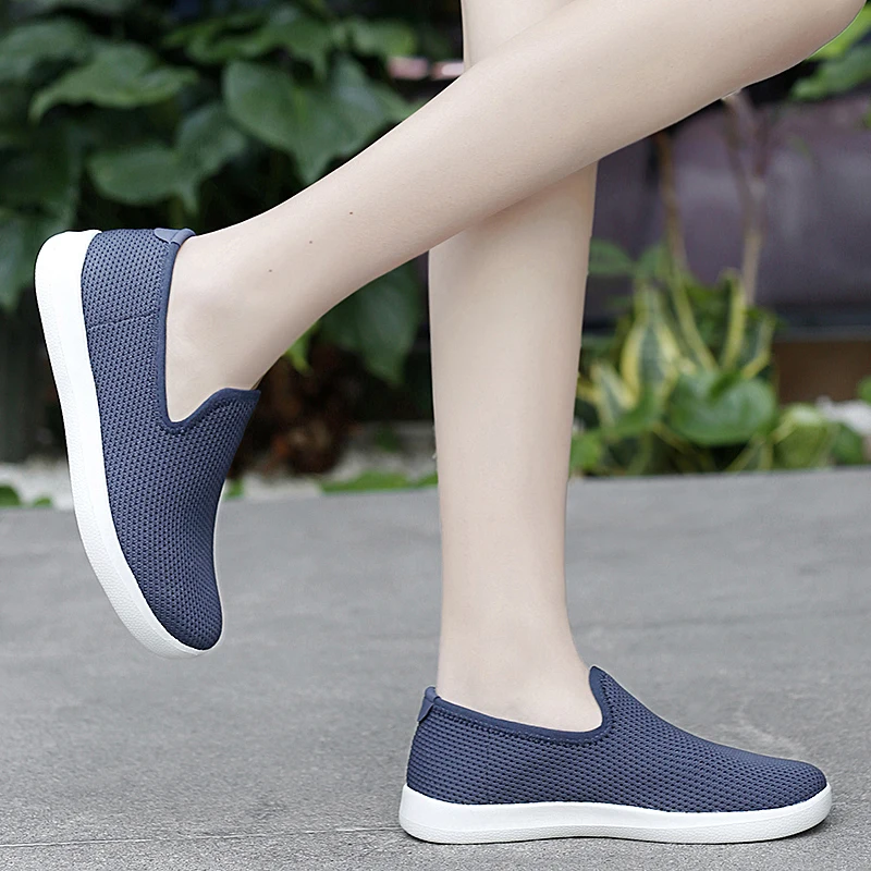 STRONGSHEN Women Flats Casual Shoes Summer Breathable Walking Woven Shoes Anti-slip Handmade Lightweight Trainers Tenis Feminino