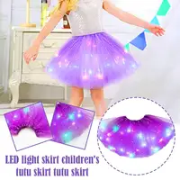 LED Skirt Neon Light Up Tutu Skirt Stage Dance Glow Birthday Party Gift For Girl Flower Crown Fairy Costume Magic Wand Christmas 2