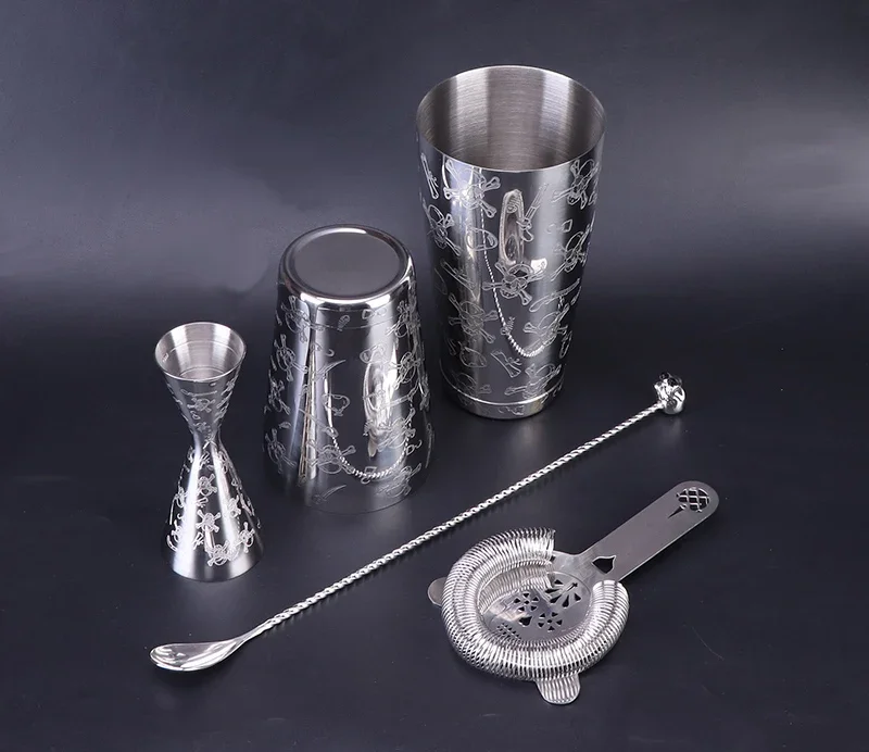 

Skull Spoon Skull Set:Skull Shaker Shakers, Bartender Tool Bar Weighted Boston Strainer,Jigger,Mixing Cocktail