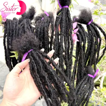 50 Strands Natural 6-20 inch Regular Loc Extension Human Hair100% Handmade Human Hair Loc Dreadlock Extension for Men Women Kids 1