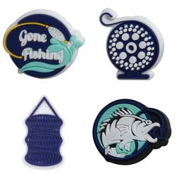 Fishing-Themed Shoe Charms for Clogs and Shoes Accessories (Beige)