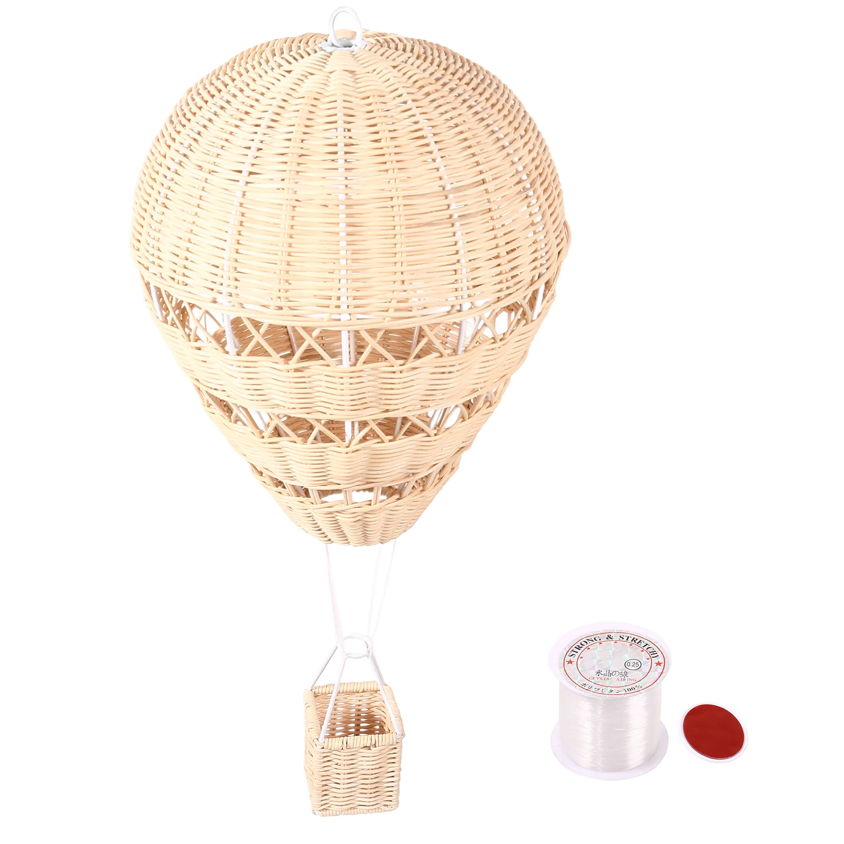 A73E-Hand-Woven Rattan Hot Air Balloon Children's Room Wall Decoration Bohemian Nursery Decoration Photo Props