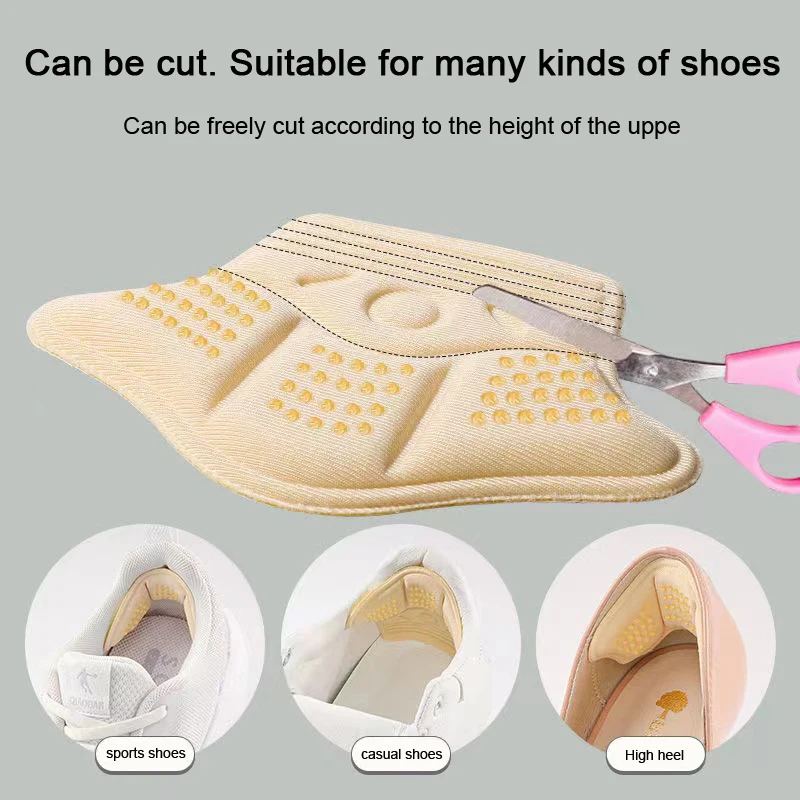 Heel Protector for Shoes Heel Stickers Inserts Insoles Patch Anti Pain Sneakers Heel Pads Pain Relief Feet Pad Shoe Size Reducer