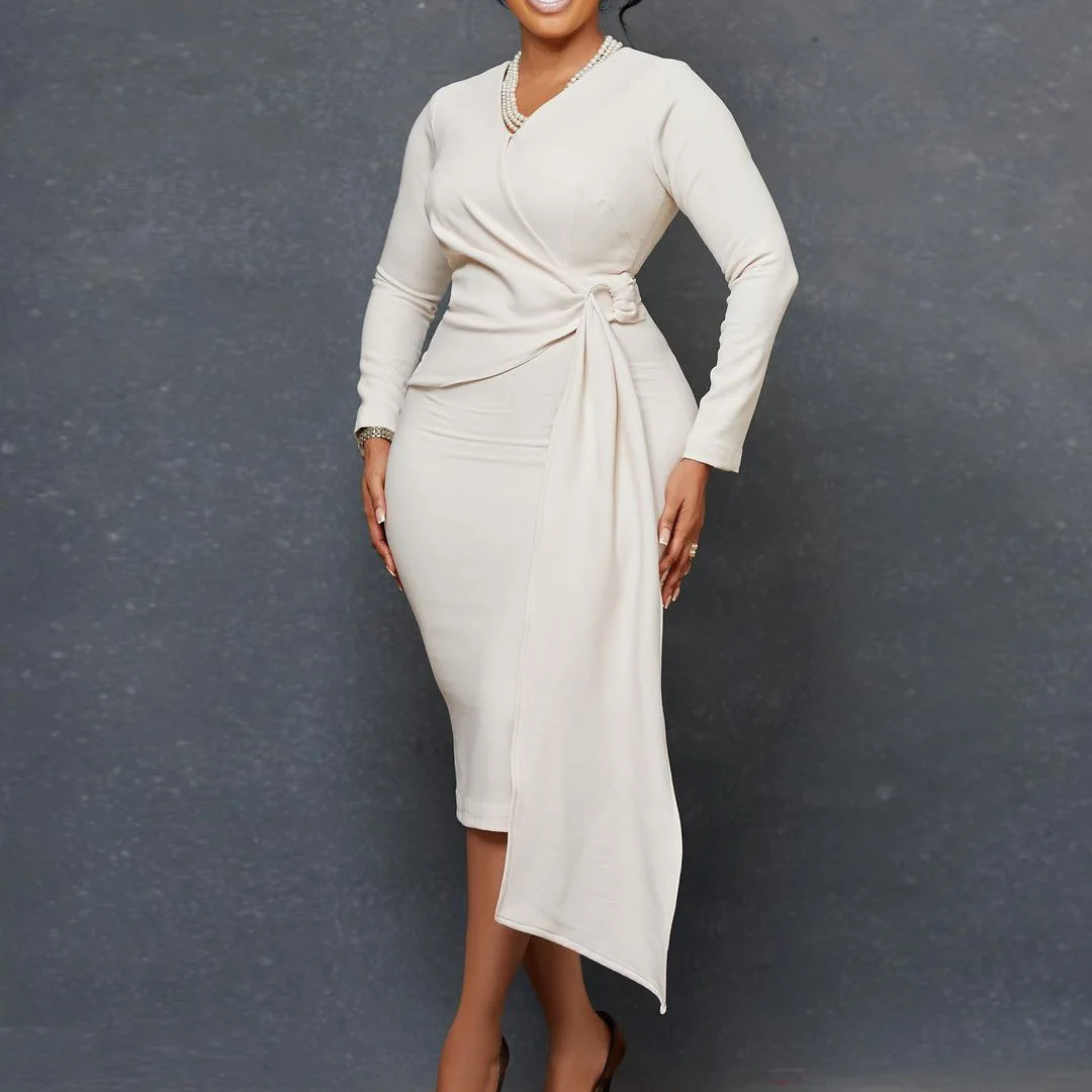 Plus Size Yellow Dress For Women Solid Elegant Club Outfit Casual Trendy Luxury Gown 2023 Summer Evening Party New In Dress