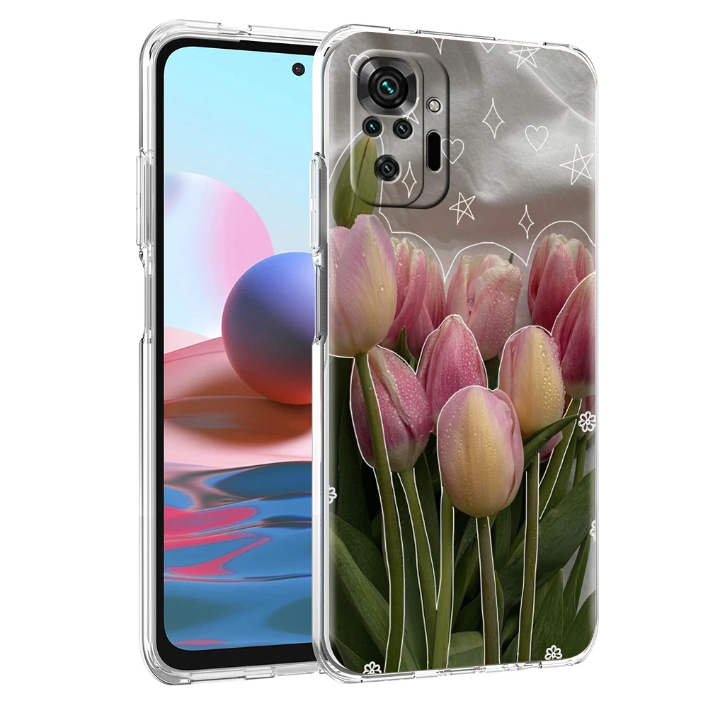 Tulip Transparent Phone Case for Redmi 13C 12C 10C Note 13 12 11 11T K40 Gaming Plus Pro 4G 5G Soft Cover Shell Fundas Capas Bag – Detail 6