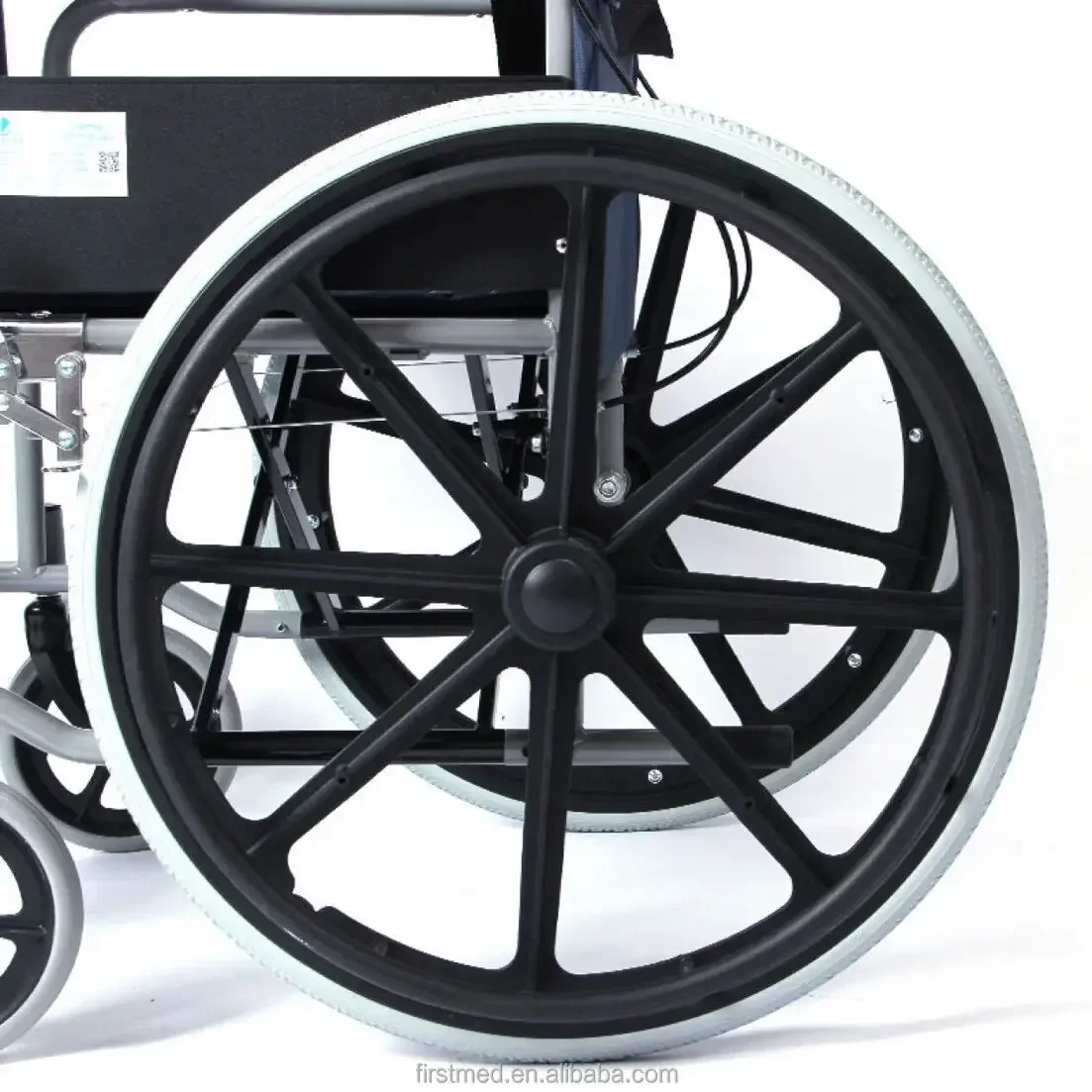 Manual Wheelchair with Mag rear wheel High Carbon Steel Folding Lightweight Parking Brake with Foot Pedal
