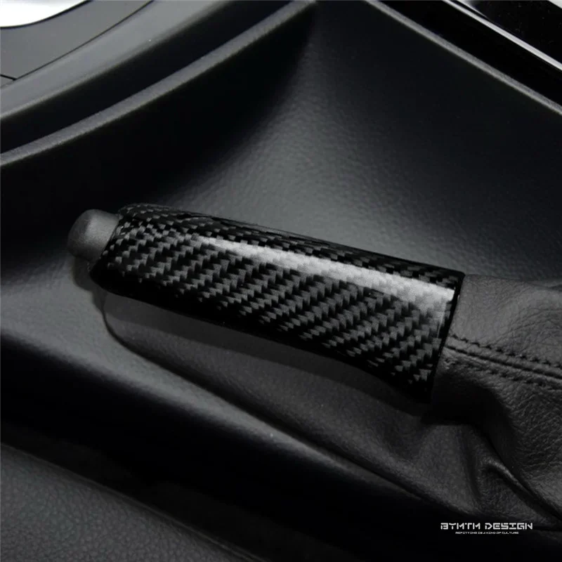 Automotive Interior Carbon fiber Handbrake Handle Grip Cover For F20 F21 F30 F31 F10 F32 E90 E91 E92 E93