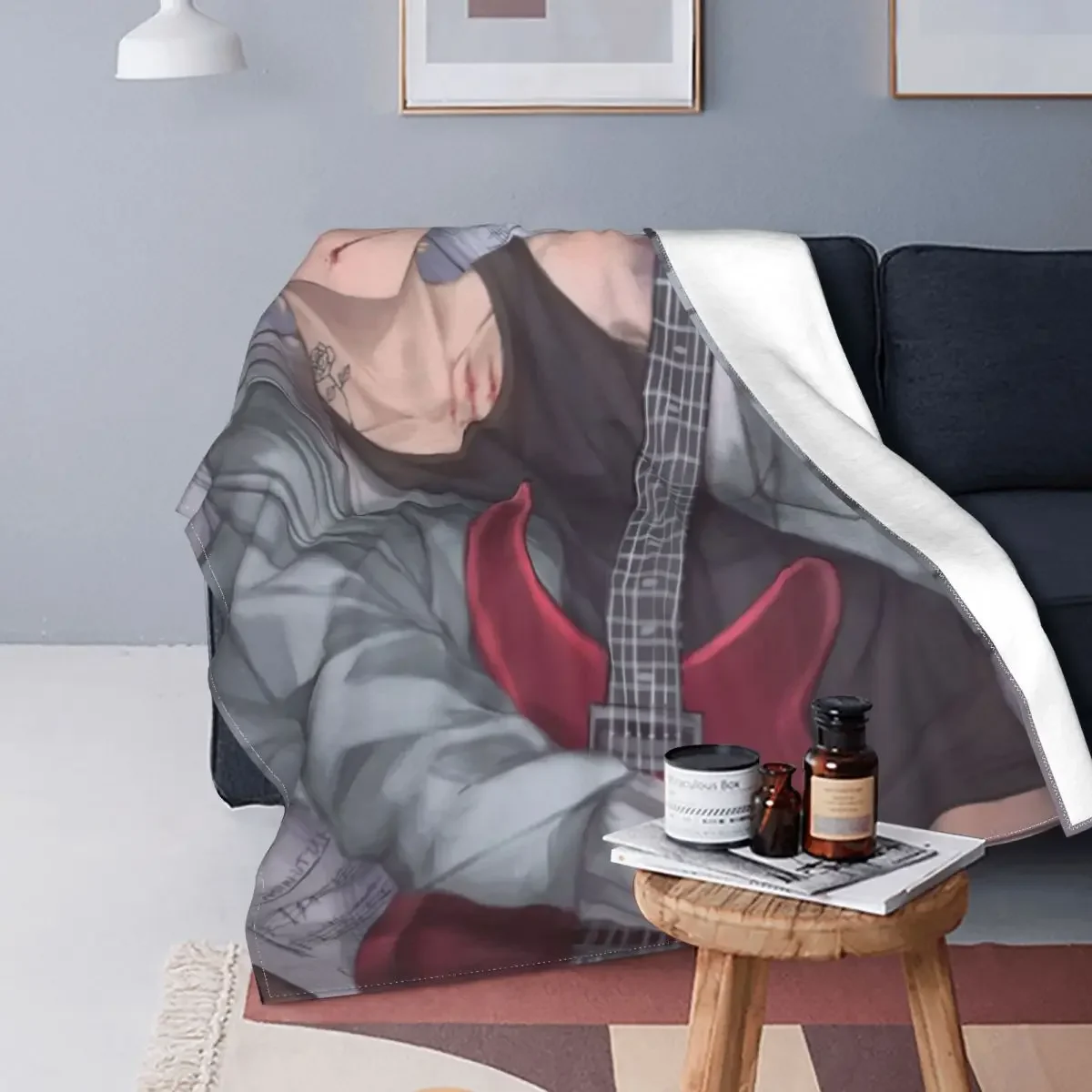 

Anime Soft Boy Blankets Flannel Textile Decor Given Music Multifunction Super Soft Throw Blanket for Sofa Couch Quilt