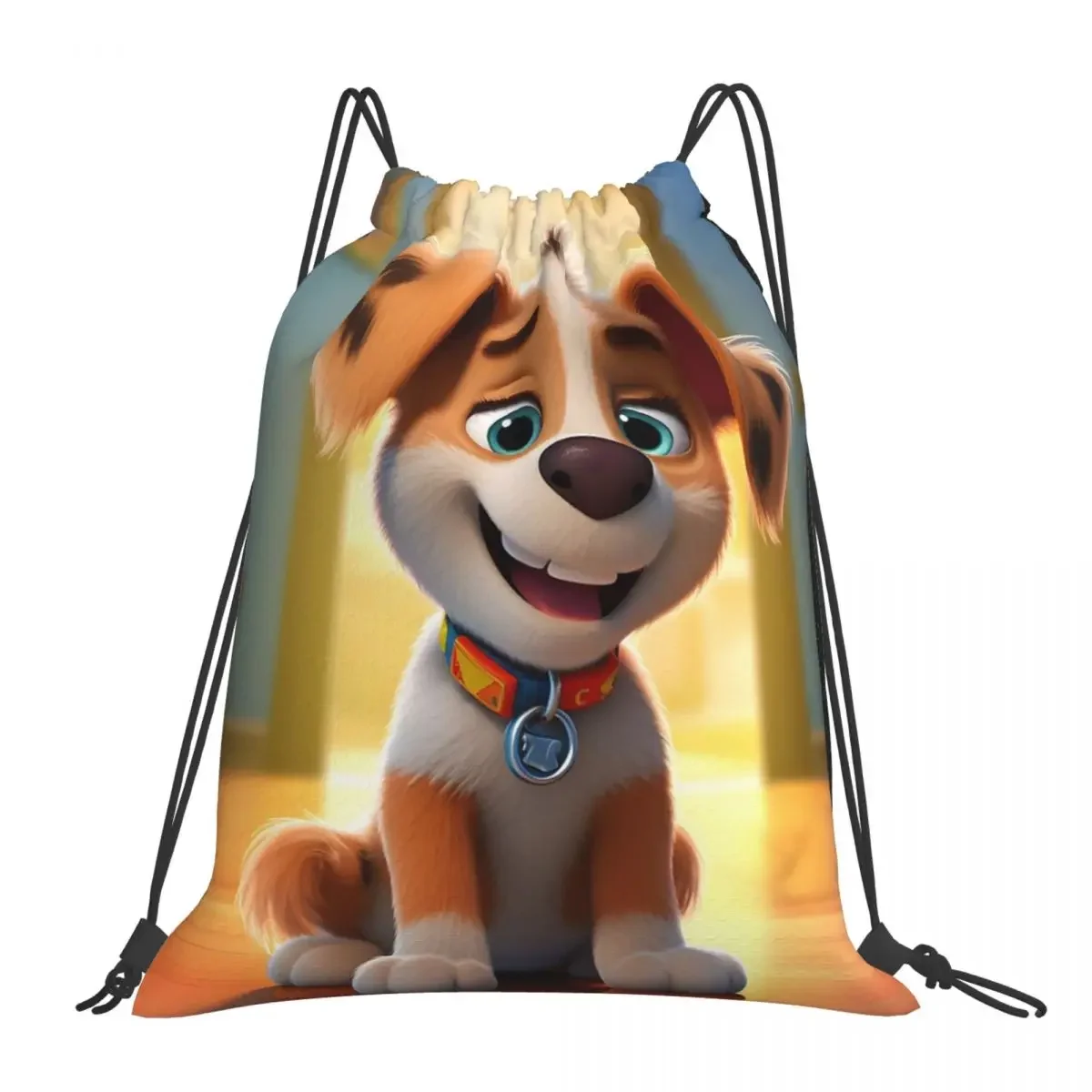 

Милые рюкзаки для маленьких собак, повседневные Портативные Сумки на шнурке, сумка для хранения с карманом на шнурке, сумка для книг для путешествий, школы