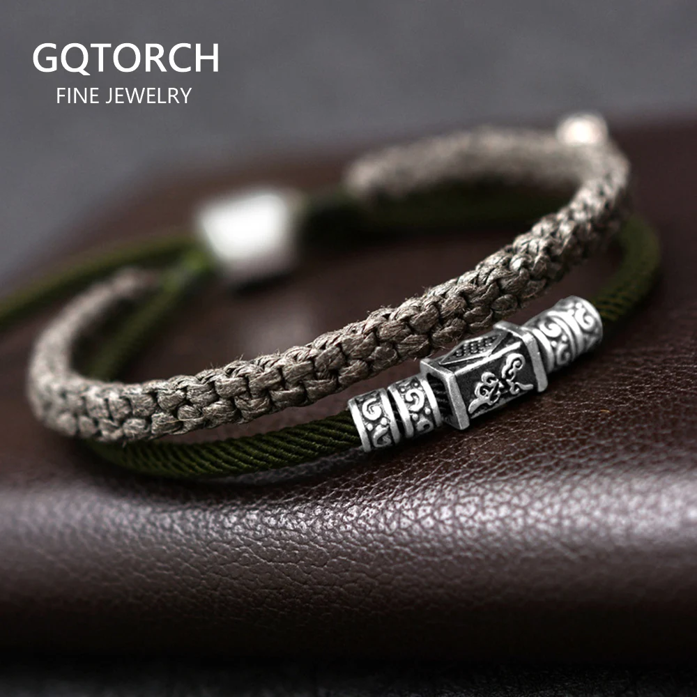Men's Hand-woven Beads Metal Lucky Tree Leather Bracelets