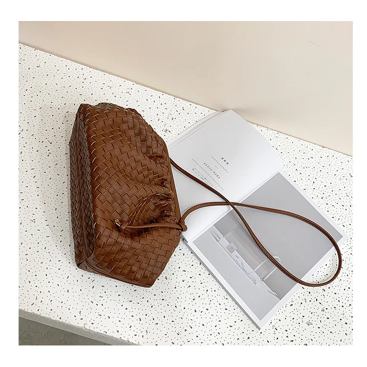 Bolso de nube tejido de piel sintética, suave, de moda, tipo bandolera, para mujer_voghion.com