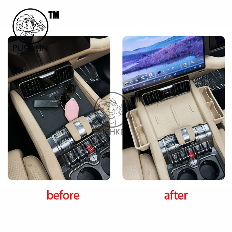 BYD Leopard 8 DENZA B8 자동차 스타일링 중앙 제어 무선 충전 실리콘 패드 중앙 보관 방진 매트 액세서리