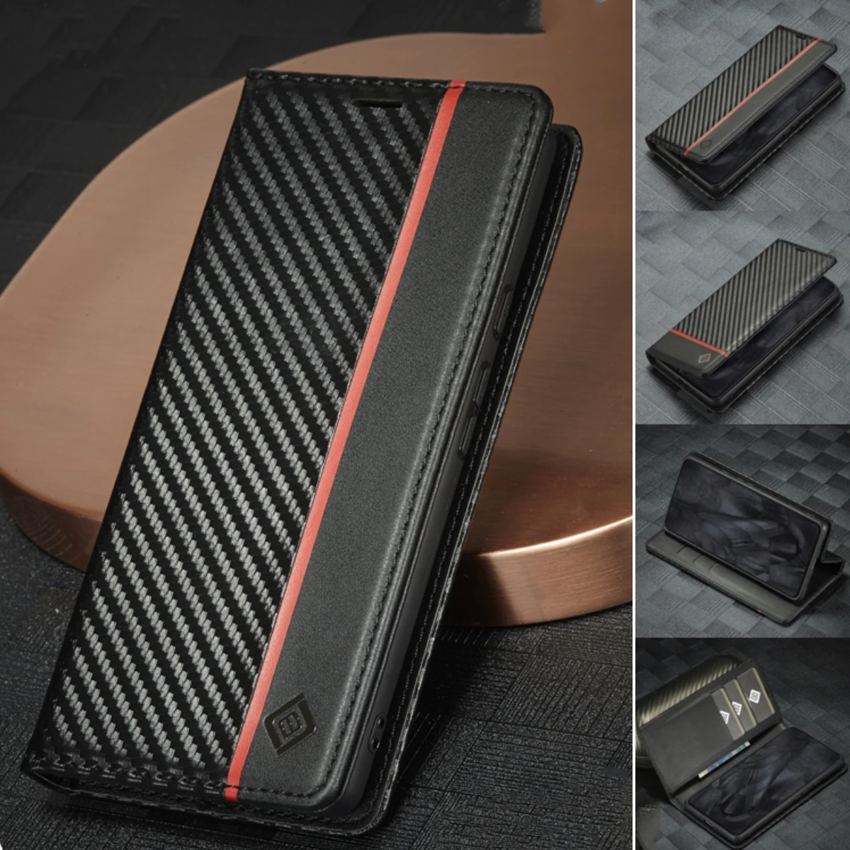 Carbon Fiber Leather Case for Google Pixel 10 9 Pro XL 10A 9A 8 7 6 Pro 7A 10Pro 9Pro Business Flip Cover Card Slot Phone Wallet