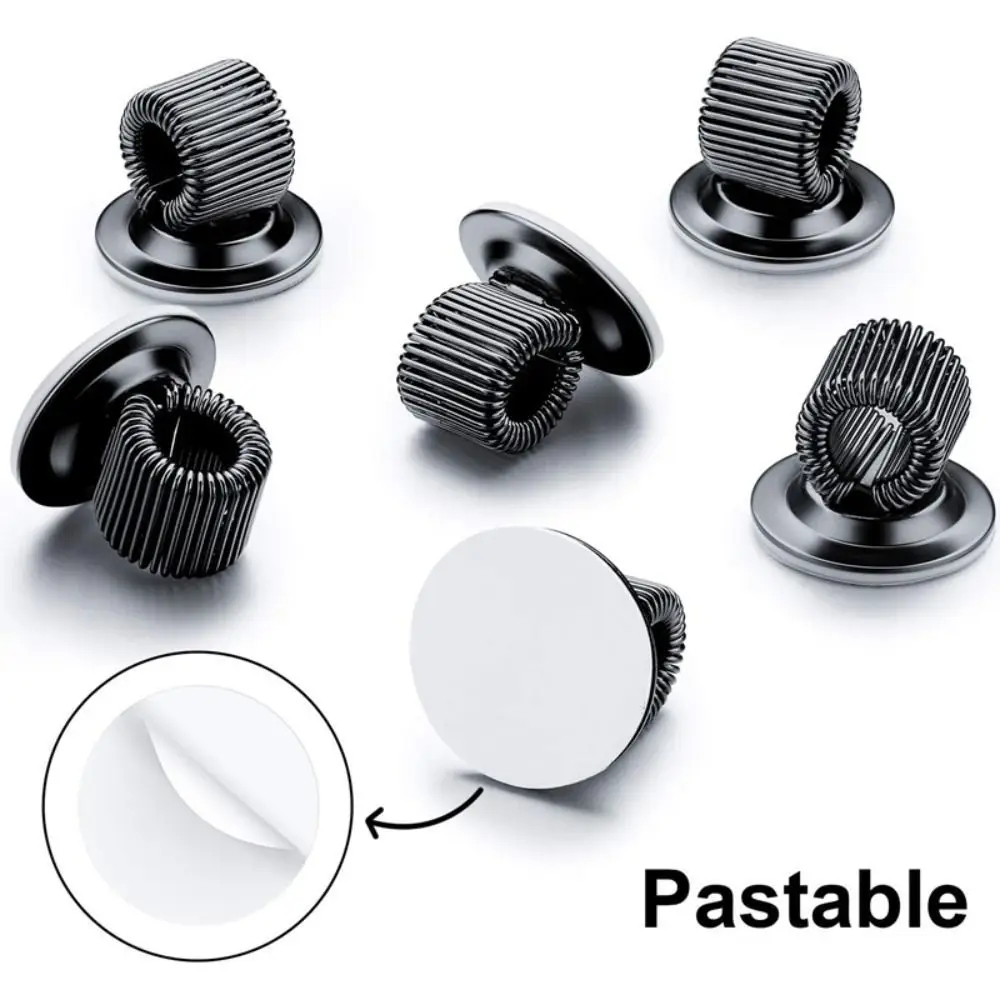 Pen Holder 1 Pcs Metal Spring-loaded Pen Insert Multifunctional Pen Clip Holder Self Adhesive Steel Desktop Storage