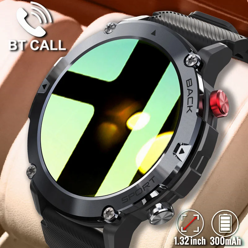 2023 Round Smart Watch Men For Android Xiaomi Ios Waterproof Sport Watches  Bluetooth Call 1.32'' C21 Original Smartwatch Militar