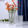 Relief Texture Glass Vase Creative Hydroponic Flower Pot Desk Decoration Artificial Flower Decorative Floral Arrangement Vases 2