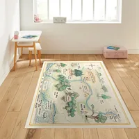 Wood Map Theme Carpet Winnie The Pooh Area Rugs Kids Play Crawling Vintage Rug for Living Room Home Decor Non Slip Floor Mat 2