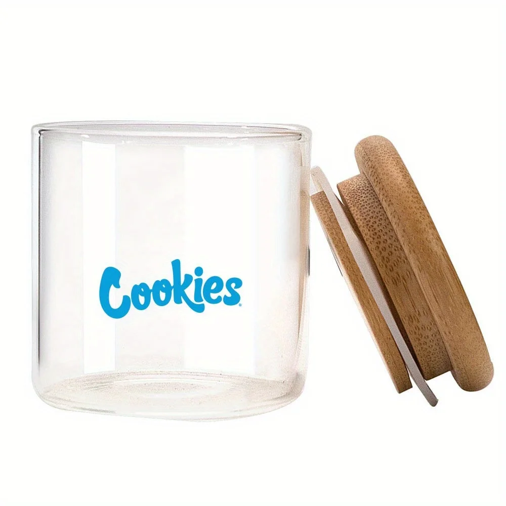 Glass Storage Jars with Airtight Bamboo Lid for Serving Tea Coffee Spice Candy Cookie