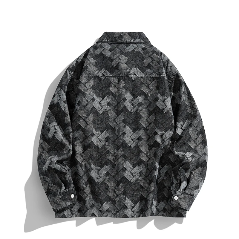spring 2026 model denim jacket for men, american style trendy brand, men's and women's couple shirt with insel collar jacket Spring 2026 model denim jacket for men, American-style trendy brand, men's and women's couple shirt with insel collar jacket 4