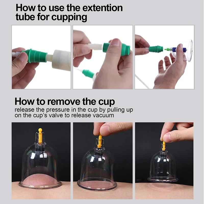 6or24  Pieces Suction Cups Massage Vacuum Cupping Body Massager Plastic Vacuum Suction Therapy Cupping Set Cans for Massage 5