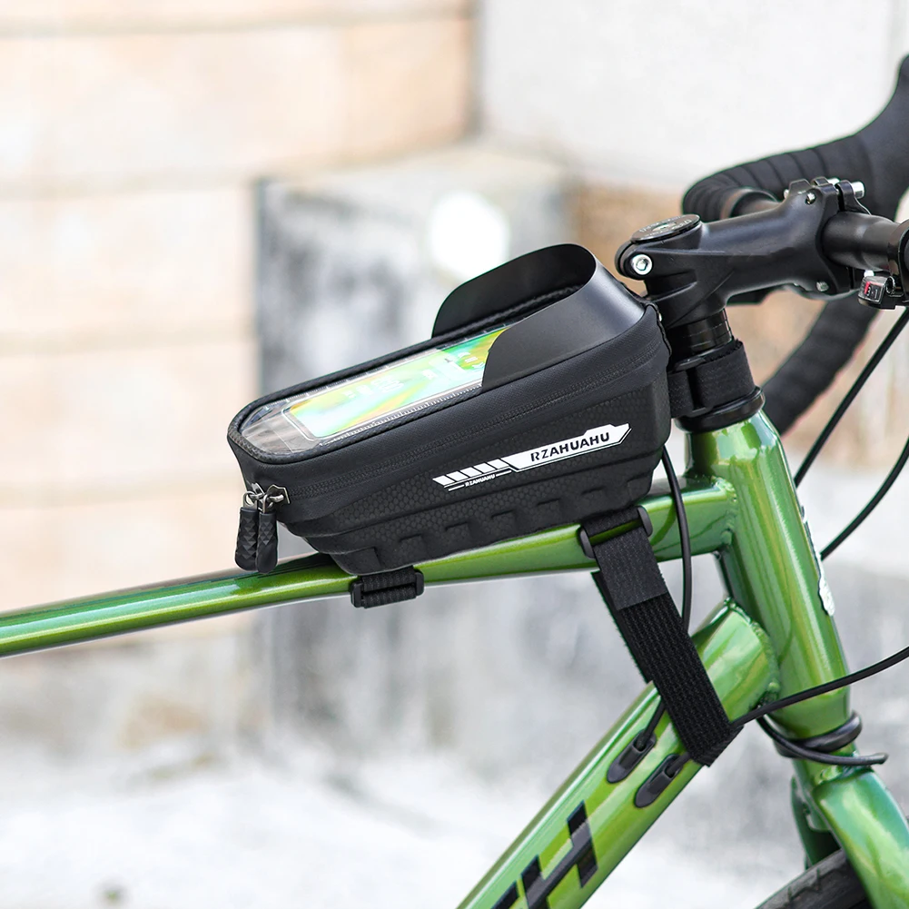 Touch Screen Bike Top Tube Bag EVA Bicycle Front Frame Bag Bike Front Top Tube Frame Bag Bicycle Accessories Fit for 7 In Phones