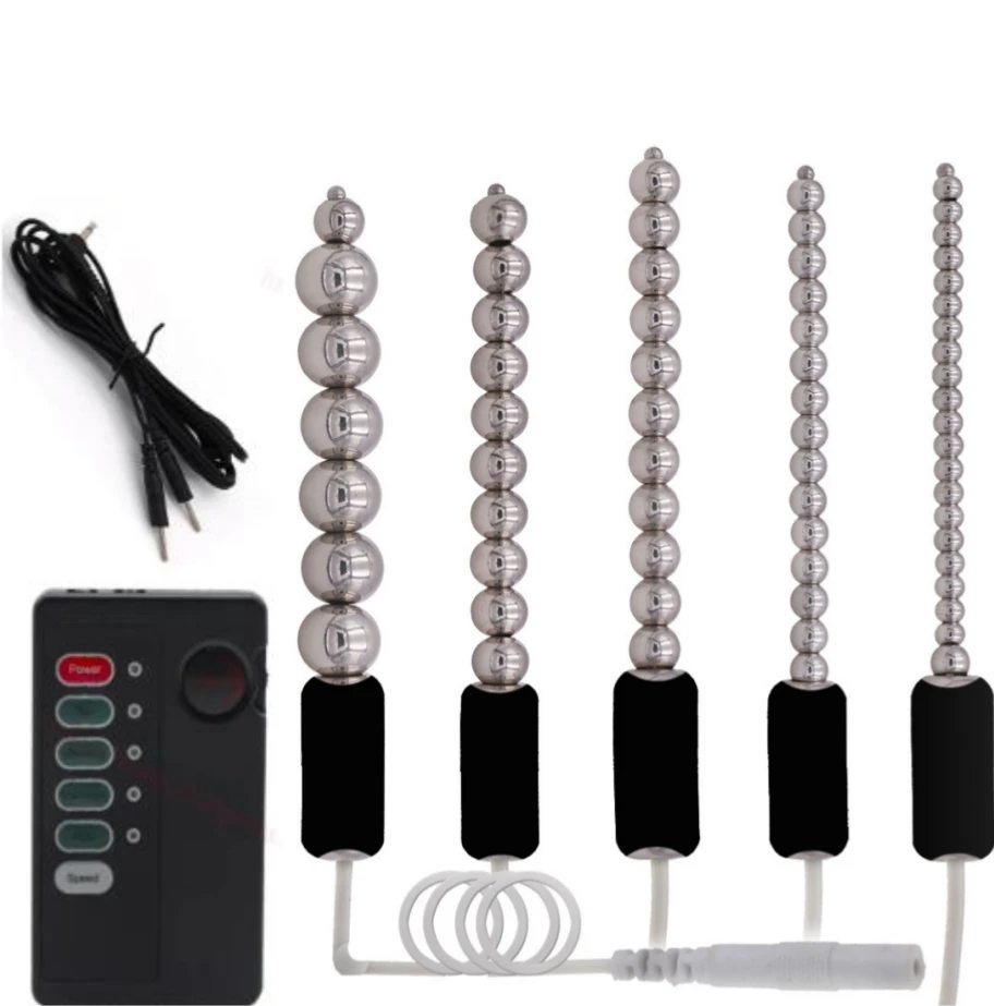 Stainless Steel Horse Eye Stick Dilator Urethra Pull Beads Men'S And Women'S Sex Toys Electric Shock Orgasm Alternative Play