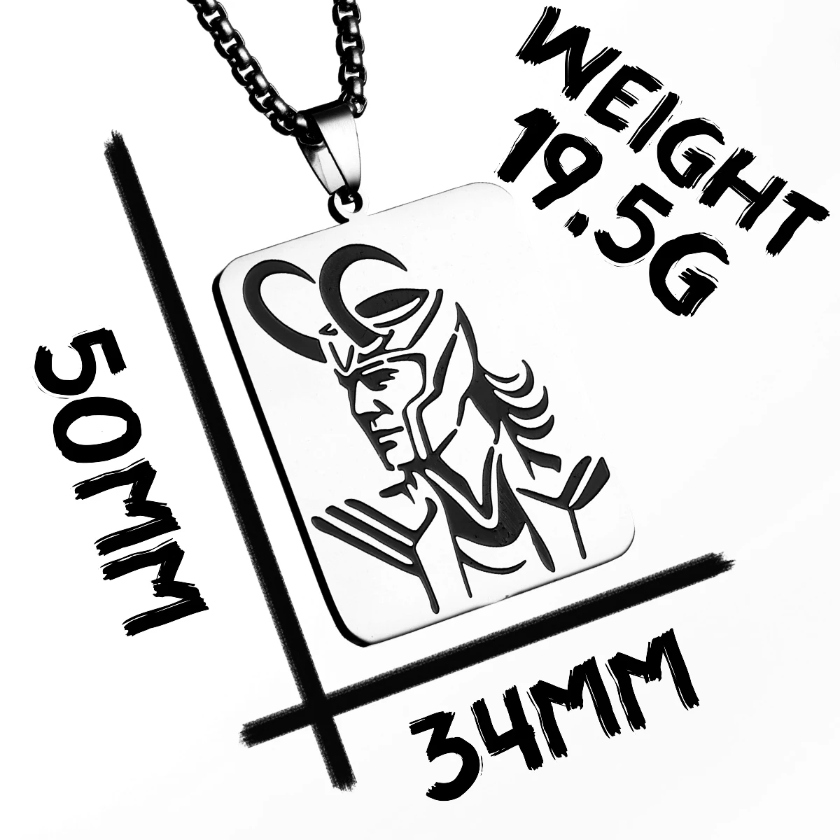 Gods Loki Norse Mythology Hollow Men Necklace Stainless Steel Pendant Sweater Chain Women Punk Fashion Jewelry Accessories Gifts 6