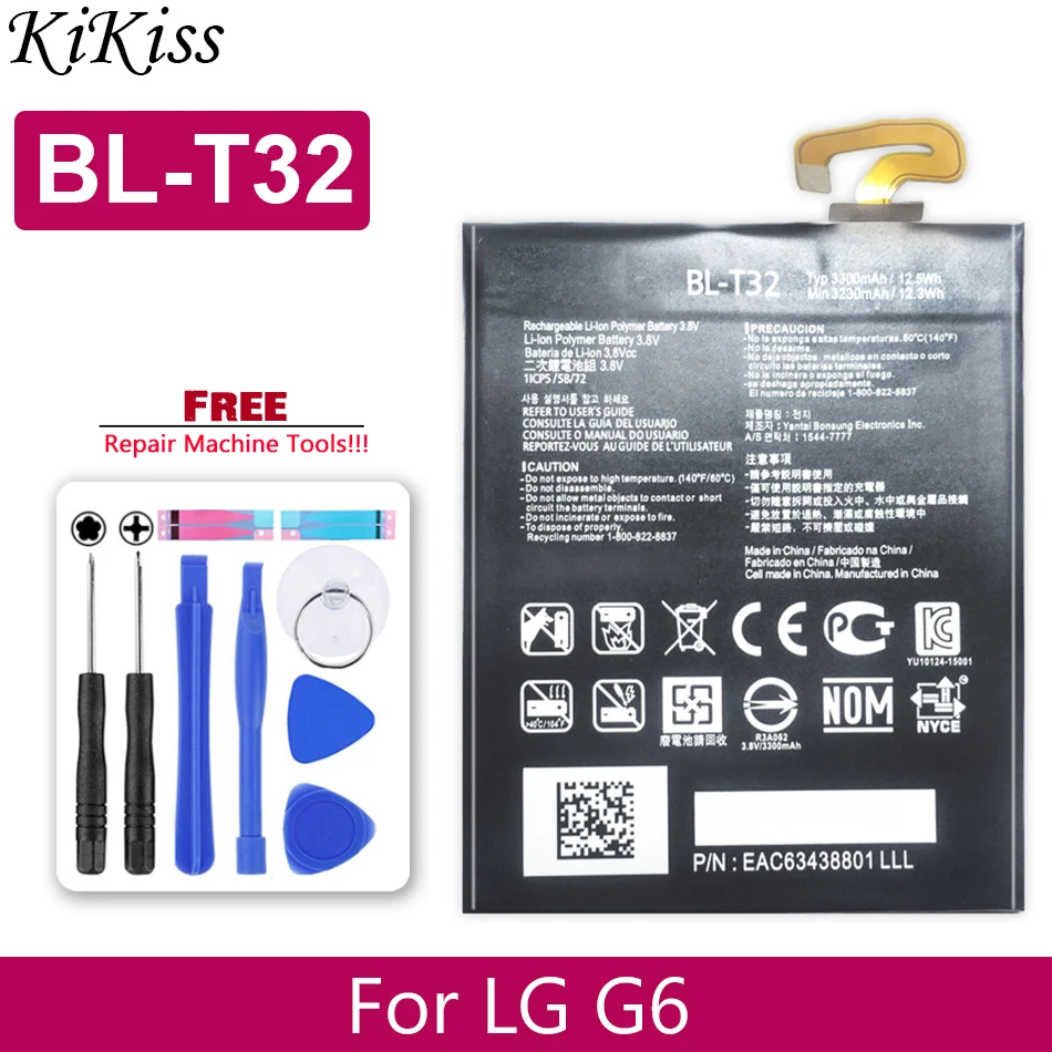 

BL-T32 BLT32 Battery for LG G6 G600L G600S G600K G600V H870 H871 H872 H873 LS993 US997 VS988 3300mAh Supply tracking number