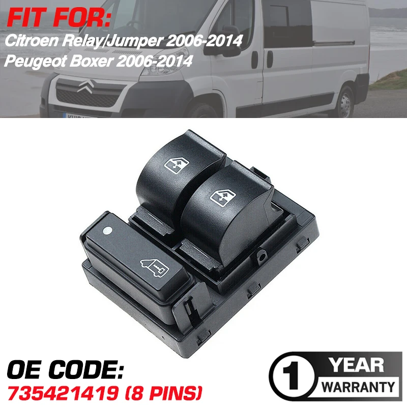 Car Auto accessorie Electric Master Power Window Switch 735421419 For Citroen Relay/Jumper Peugeot Boxer 2006-2014 6490.X9