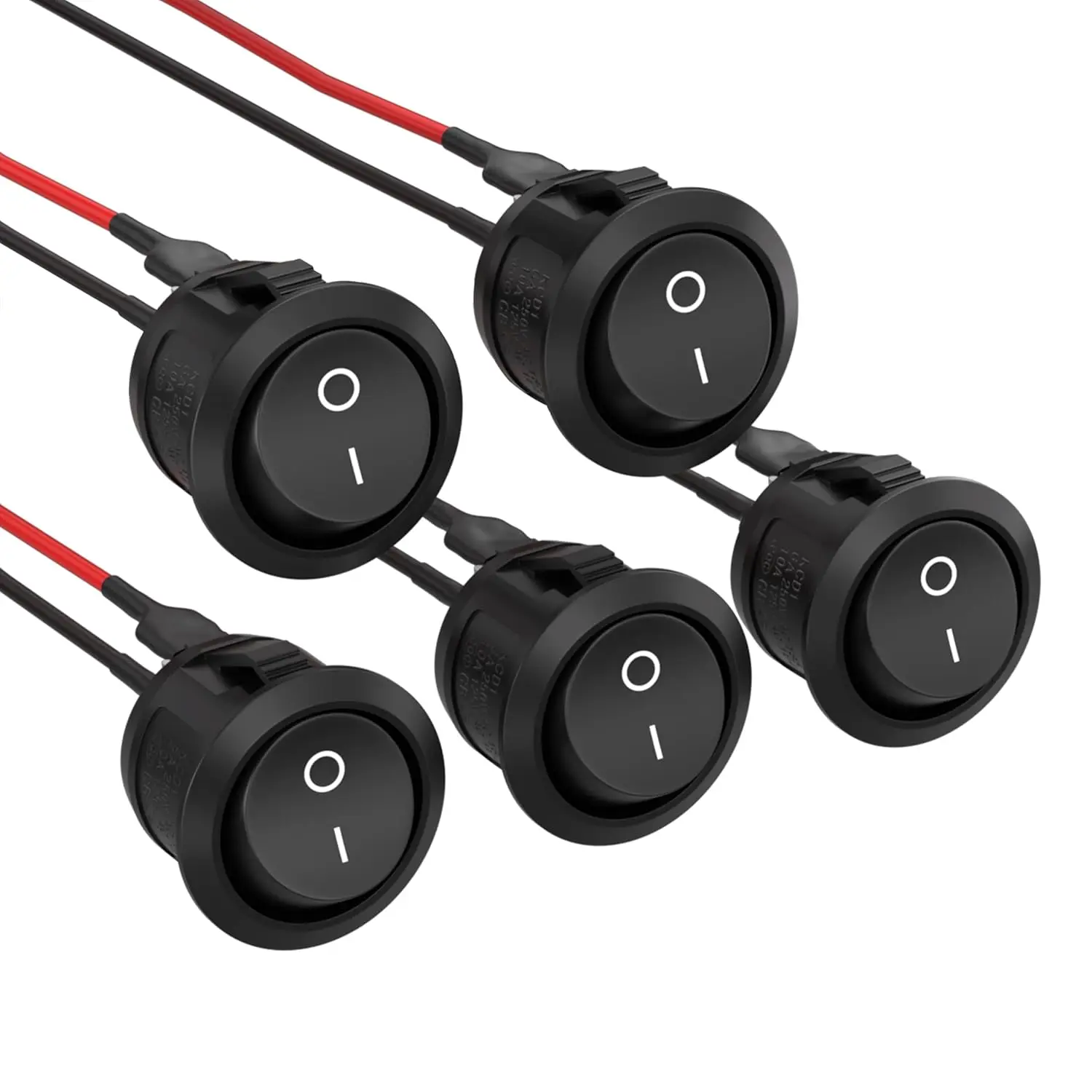 Mini Round Rocker Switch 5/10pcs 15mm Spst Open/Off 12V Dc Power Supply Easy to Install Durable Nylon and Terminal