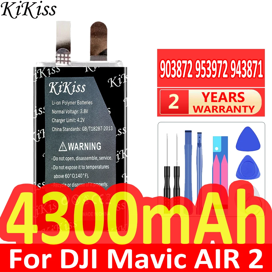

Мощный аккумулятор KiKiss 903872 953972 943871 4300 мАч для DJI Mavic AIR 2 AIR2