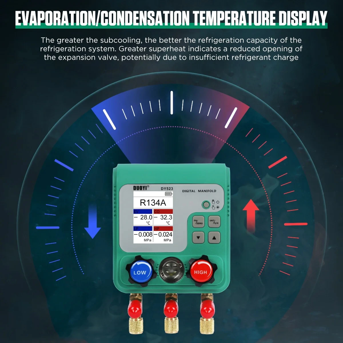 Vacuum Pressure Gauge Digital Manifold Gauge Electronic Air Conditioning Refrige