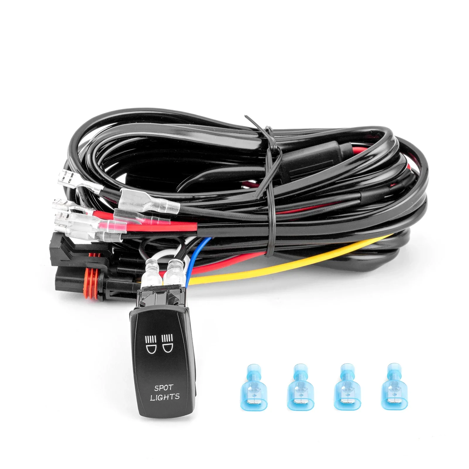 12V Rocker Switch & Wiring Harness Kit For Polaris Ranger LED Light Bar - 40A Relay