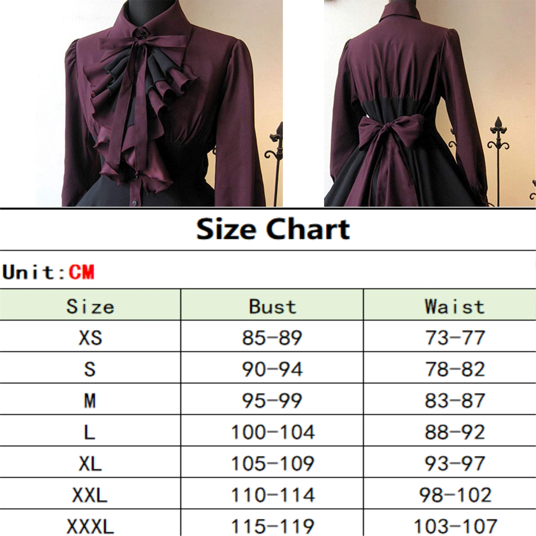 Lolita Dress Women Medieval Vintage Gothic Long Sleeves Ruffle