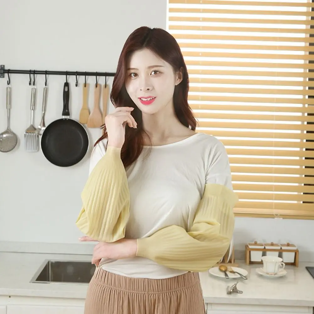 방수 라텍스 팔 슬리브, 길어지는 두꺼운 팔 보호대, 흰색 녹색 핑크, 다목적 가사 슬리브 커버, 40 cm, 45cm