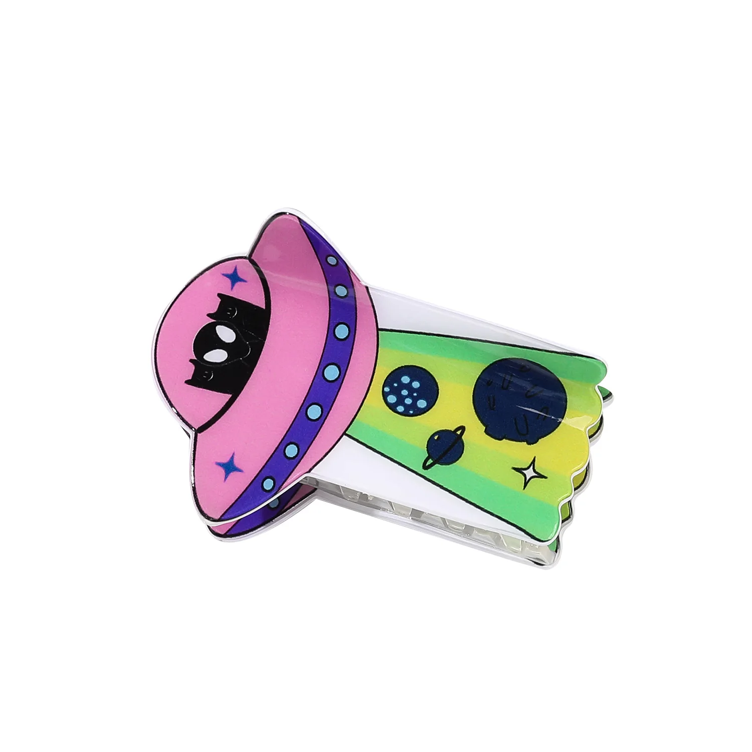Neue Kreative Cartoon Alien Raumschiff Haar Klaue Acryl Krabben Haar Clip Shark Clip für Frau Persönlichkeit Haarnadel Haar Zubehör – Detail 9