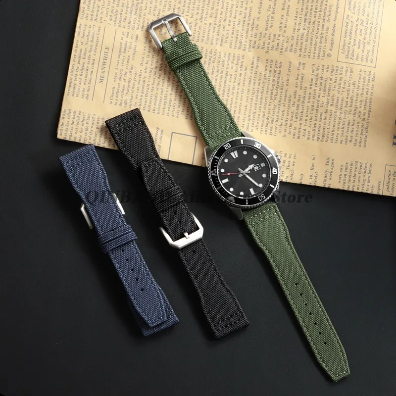Nylon Canvas Waterproof Sport Watch Strap - Universal Wrist Belt Bracelet