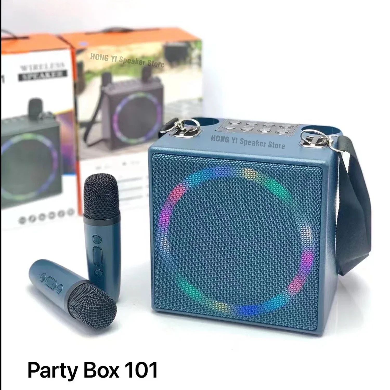 100W High Power Wireless Portable Microphone Bluetooth Speaker Party Karaoke  Box 