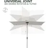 6x4 FT Balcony Umbrella, 360° Roating Rectangular Tilt Parasol UV 50+ Powder-coated Steel Pole Outdoor Umbrella for 5