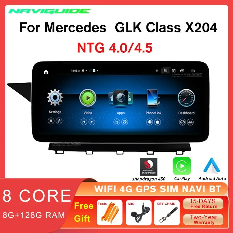 

NAVIGUIDE 10.25'' Android 12.0 Car Radio For Mercedes GLK X204 2009-2015 Carplay Auto Touch Screen Stereo GPS Multimedia Player