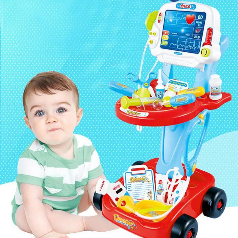 

Doctor Kit Kids Pretend Play Toys Simulation Pretend Play Doctor Station Removable Medical Cart Toy Nurse Role Play Puzzle Game