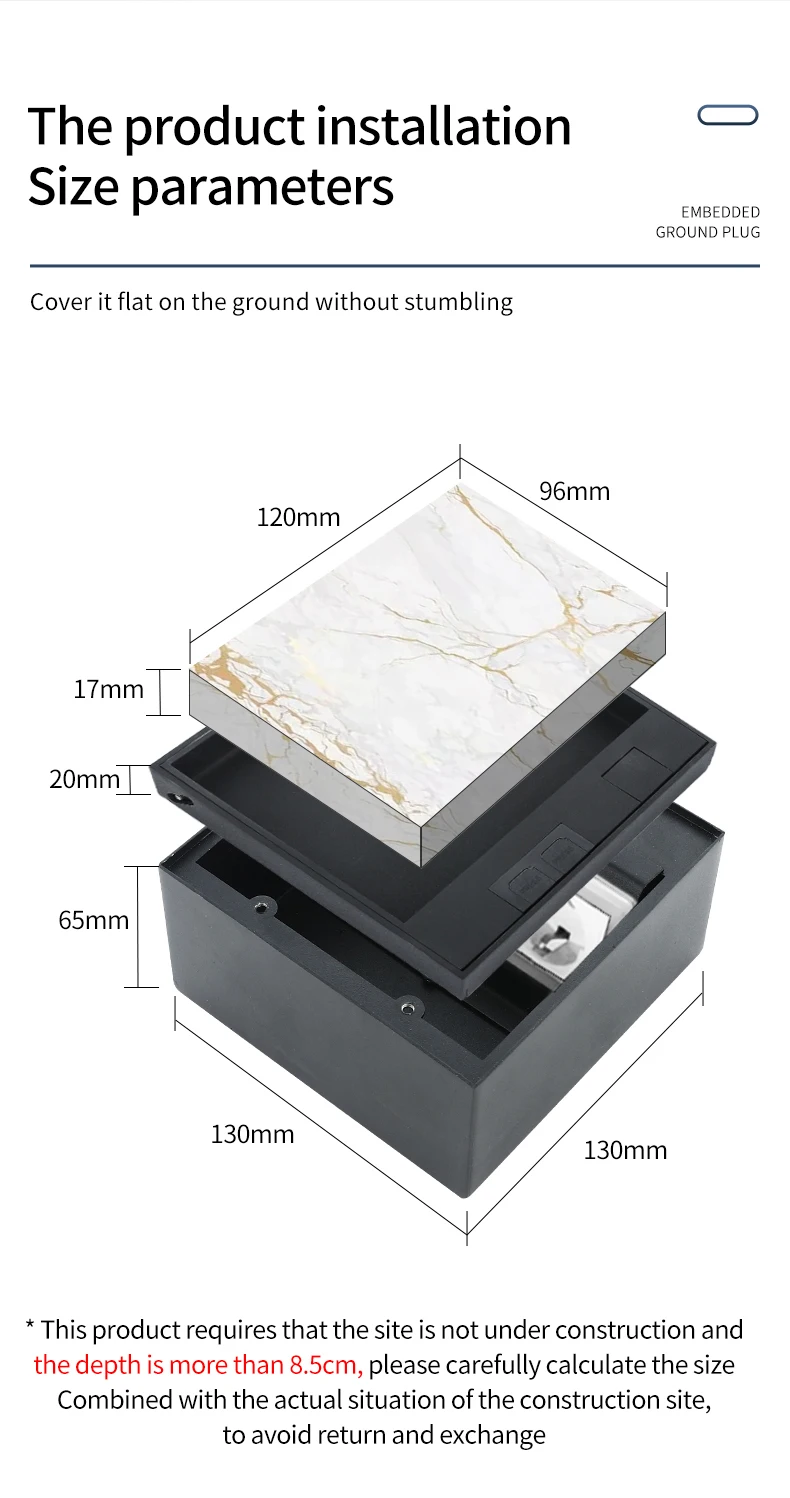 Floor Socket Home-appliance Soquete de piso impermeável Tile Floor Socket