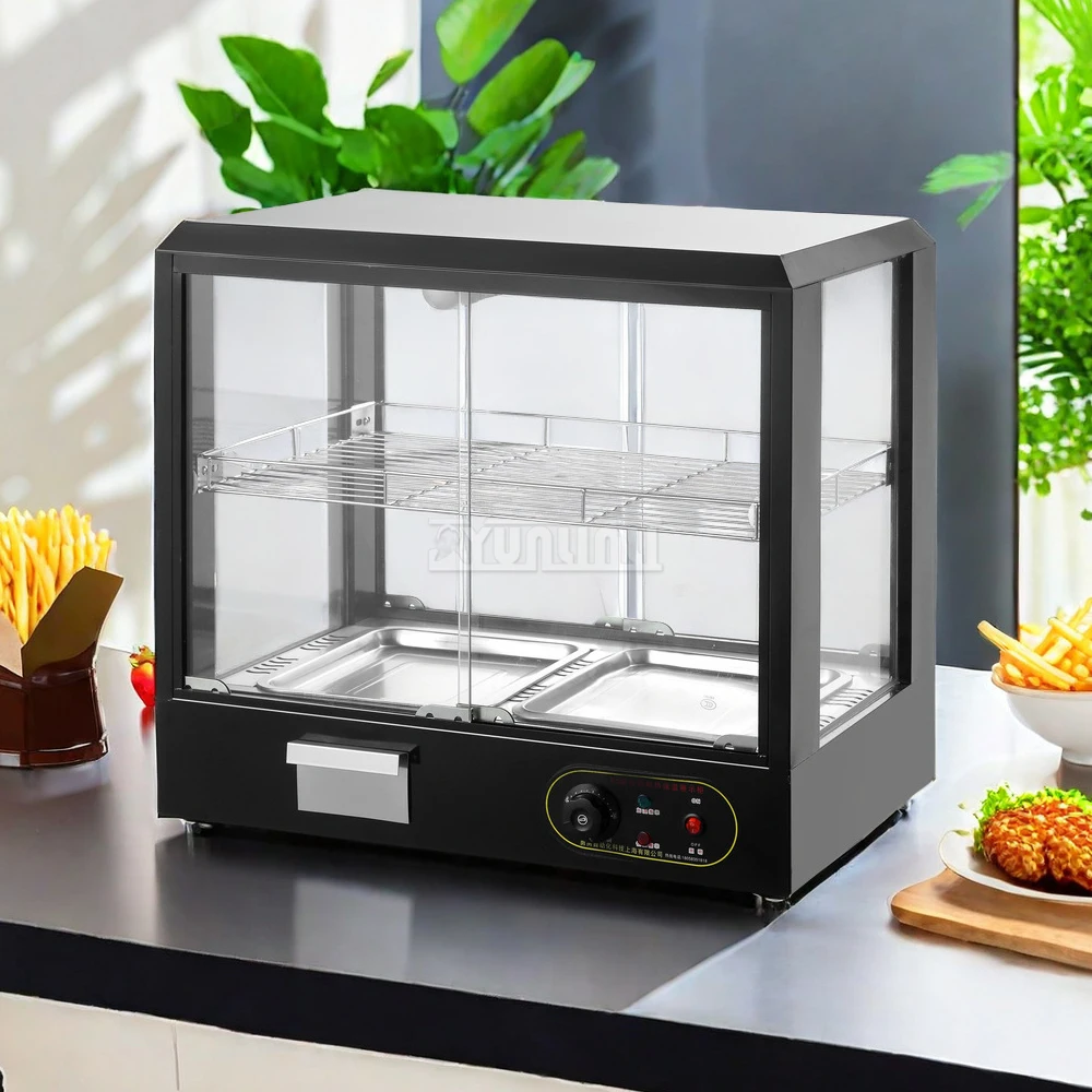 Commercial Cooked Food Cabinet Heat Preservation Cabinet Desktop 3-layer Food Display