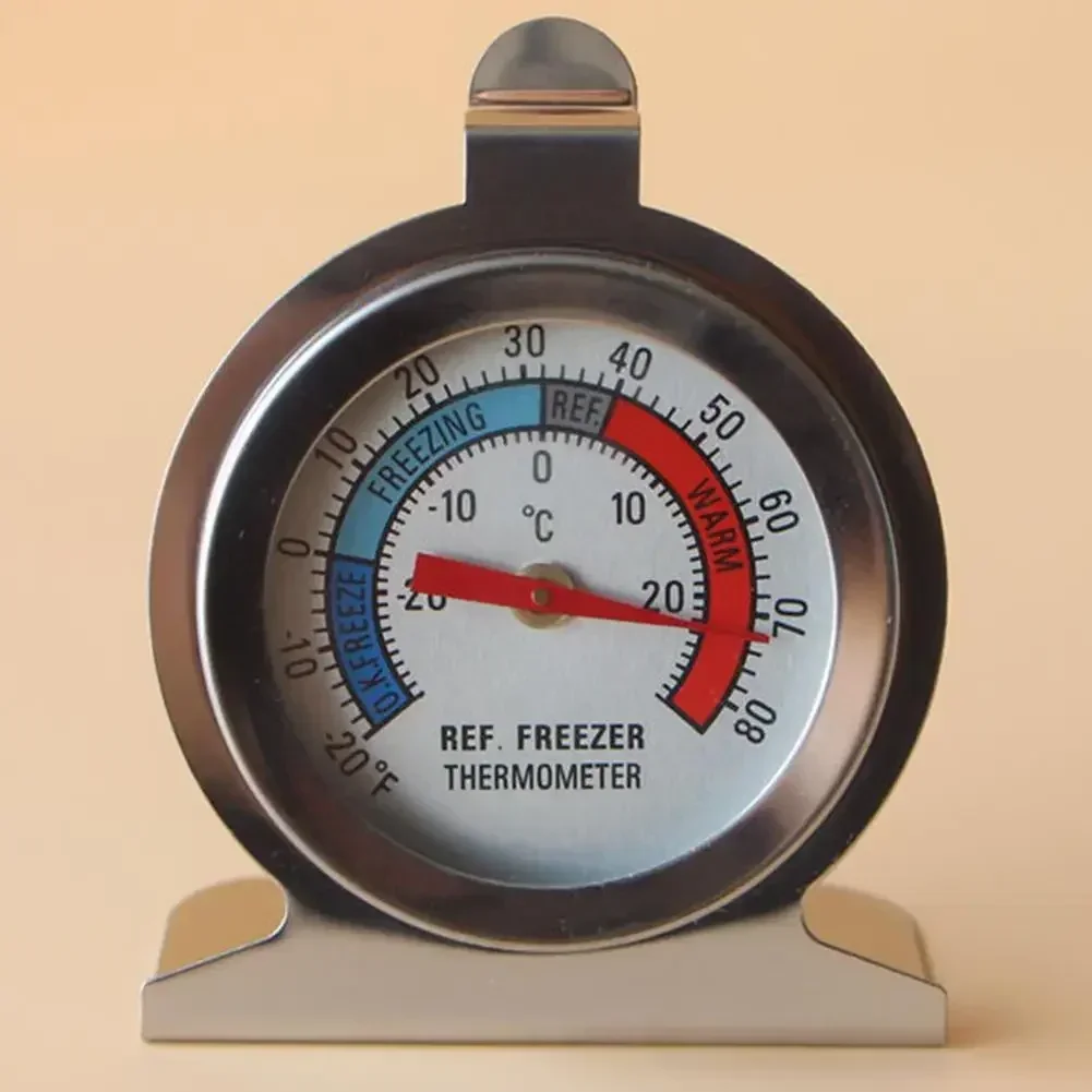 1pc Refrigerator Thermometer -30~30&deg;C/-20~80&deg;F Classic Fridge Analog Thermometer Large Dial With Red Indicator
